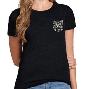 Reflex Tops - Rhinestone Pocket Crew Round Neck Slub Tee Reflex Tops - Rhinestone Pocket Crew Round Neck Slub Tee